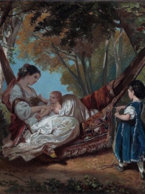 Mother and Child on a Hammock (c. 1844), Gustave Courbet. Matthiesen Gallery, price on application