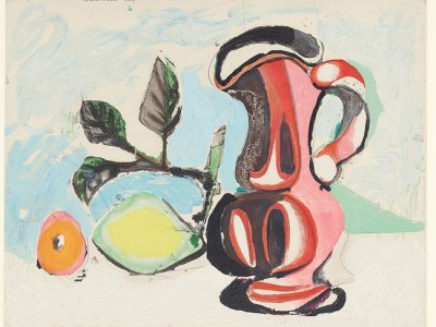 Nature morte au citron et pichet rouge (Still Life with Lemon and Red Pitcher) (1964), after Pablo Picasso. Estimate: $6,000–8,000