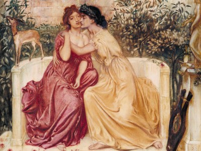 Sappho and Erinna in a Garden at Mytilene (1864), Simeon Solomon. Courtesy of Tate
