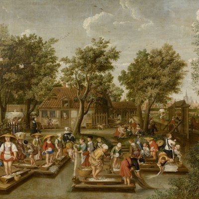 Washing Day: Women washing linen by the ramparts of Christianshavn, Copenhagen (c. 1660), Wolfgang Heimbach. Rafael Valls, price on request