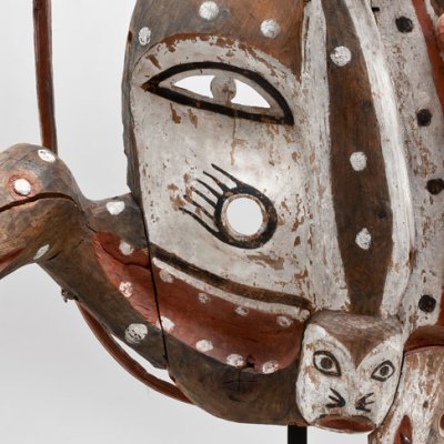 Dance Mask (detail; c. 1900), unrecorded artist, Yup'ik, Alaska. Promised gift of Charles and Valerie Diker. Photo: Dirk Bakker
