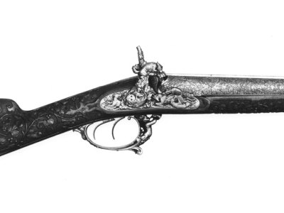 Percussion shotgun (dated 1862), made by LePage Moutier for the 1862 International Exhibition in South Kensington. From the W. Keith Neal collection. © Royal Armouries