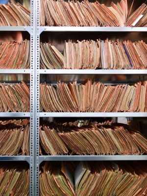 The records of the Stasi, former East German secret police, are stored at the Stasi Museum, in Berlin. (Photo: 21 February, 2017).
