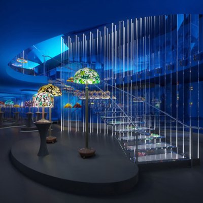 Rendering of glass staircase in the Tiffany Gallery, Fourth Floor, New-York Historical Society. Courtesy Eva Jiřičná Architects