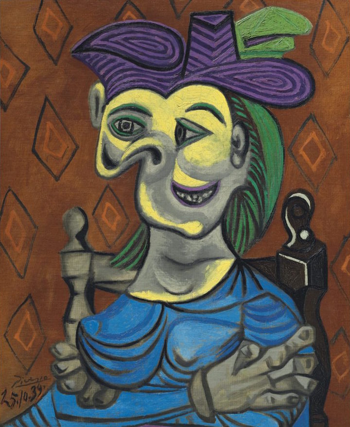 Femme assise, robe bleue (1939), Pablo Picasso. Christie's New York, estimate: $35–$50m