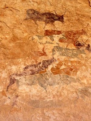 Rock art at the Unesco World Heritage Site of Tassili n'Ajjer in Algeria. Photo: Wikimedia Commons
