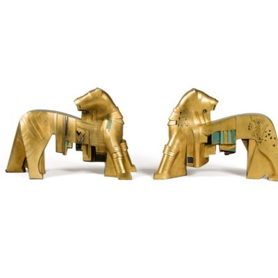 Deux bêtes affrontées, (1925), Gustave Miklos, image courtesy Sotheby's
