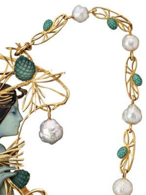 Necklace (detail; c. 1899–1900), René Lalique. Wartski at Masterpiece London