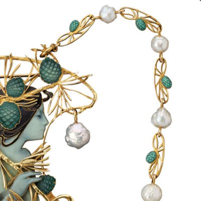 Necklace (detail; c. 1899–1900), René Lalique. Wartski at Masterpiece London