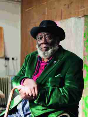 Frank Bowling, photographed in his studio in London in April 2017.