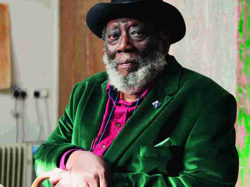 Frank Bowling, photographed in his studio in London in April 2017.