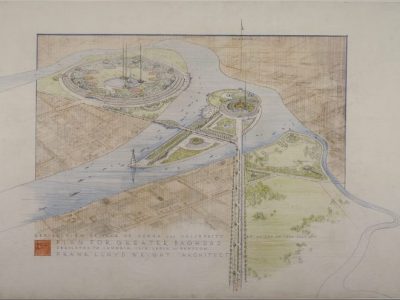 Frank Lloyd Wright’s unbuilt 1957–58 plan for Greater Baghdad. The Frank Lloyd Wright Foundation Archives, New York