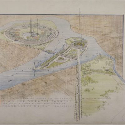 Frank Lloyd Wright’s unbuilt 1957–58 plan for Greater Baghdad. The Frank Lloyd Wright Foundation Archives, New York