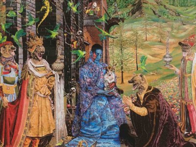Adoration (after Jan Gossaert) (detail; 2015–16), Raqib Shaw. Photo: White Cube, Ben Westoby; © Raqib Shaw