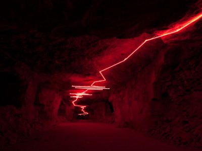 Christian Delécluse's installation in the Galerie rouge at Maison de la Pierre