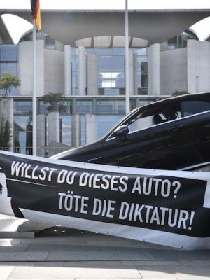 The Chancellery in Berlin, currently the location of an art installation targeting Turkey's president.