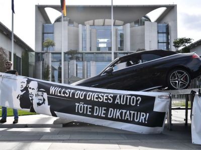The Chancellery in Berlin, currently the location of an art installation targeting Turkey's president.