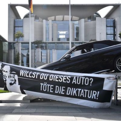The Chancellery in Berlin, currently the location of an art installation targeting Turkey's president.