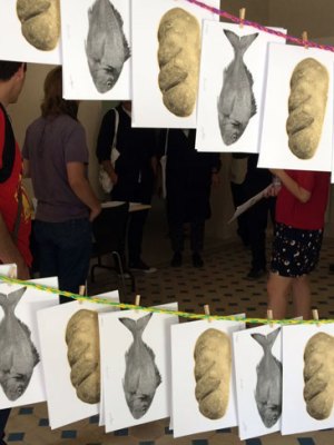 33 (2017), Mario Santizo at the Ljubljana Biennial of Graphic Arts. Photo courtesy the author