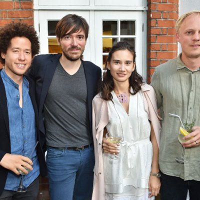 Michael Armitage, Eugenio Re Rebaudengo, Olga Donskova and Nick Goss at the Apollo summer party 2017. Photo © Nick Harvey