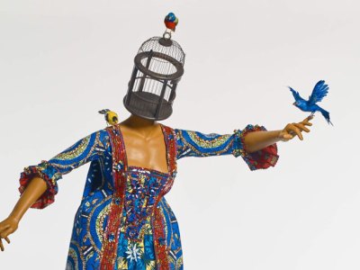 Mrs Pinckney and the Emancipated Birds of South Carolina (detail; 2017), Yinka Shonibare. Yale Center for British Art. Photo: Stephen White