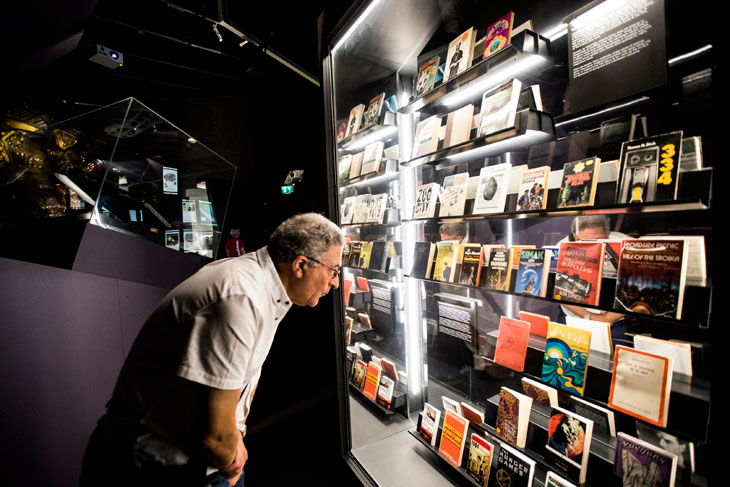 'Into the Unknown: A Journey through Science Fiction' (installation view; 2017), at the Barbican Centre. Photo: Tristan Fewings/Getty Images