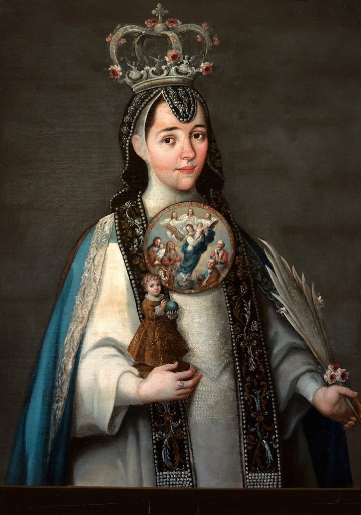 Portrait of a Conceptionist Nun (late 18th century), unknown artist. Photo © Museo Nacional del Virreinato, INAH, Secretaría de Cultura, Tepotzotlán, Mexico, by Rafael Doniz