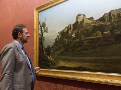 National Gallery Director, Dr Gabriele Finaldi looks at the Bellotto.