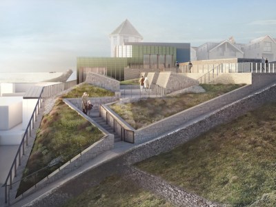 Tate St Ives exterior visualisation. © Jamie Fobert Architects