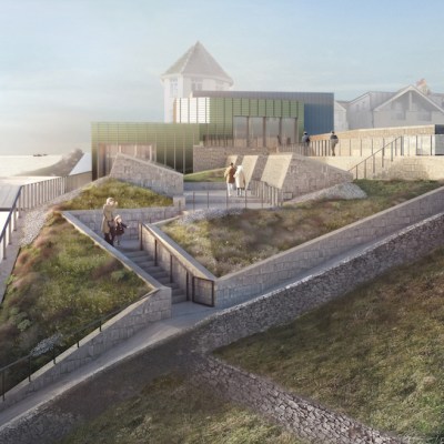 Tate St Ives exterior visualisation. © Jamie Fobert Architects
