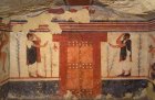 Frescoes in the Tomb of the Augurs, Necropolis of Monterozzi, Tarquinia. Courtesy Mibact. Soprintendenza Archeologia, Belle Arti e Paesaggio per l'Area Metropolitana di Roma, la Provincia di Viterbo e l'Etruria Meridionale