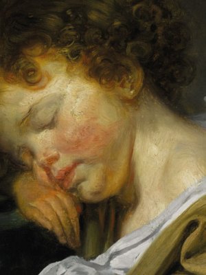 Jeune garcçon endormi, à mi–hauteur, profil gauche, (detail), Jean–Baptiste Greuze (1725–1805). Galerie Eric Coatelem (price on application)
