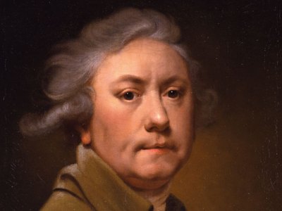 Self–portrait aged 59 in a grey coat (1793), Joseph Wright of Derby. The Parker Gallery at LAPADA