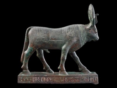 Inscribed Apis Bull, Late Period, 26th–30th Dynasty, c. 664–343 BC, Egyptian. Ariadne Galleries