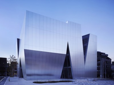 Exterior view of the Sumida Hokusai Museum, designed by Kazuyo Sejima