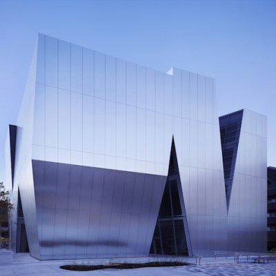 Exterior view of the Sumida Hokusai Museum, designed by Kazuyo Sejima