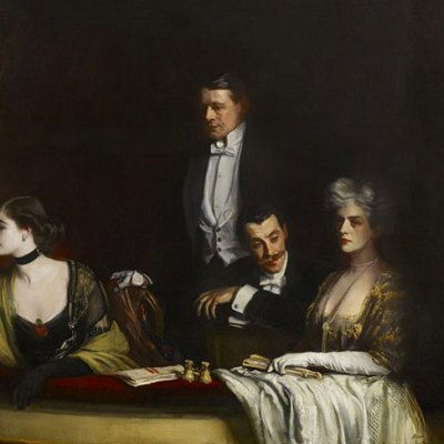 The Theatre Box, (detail; 1910), Oswald Birley. Private collection