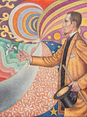 Opus 217. Against the Enamel of a Background Rhythmic with Beats and Angles, Tones, and Tints, Portrait of M. Félix Fénéon in 1890 (1980), Paul Signac. Courtesy of the Museum of Modern Art, New York