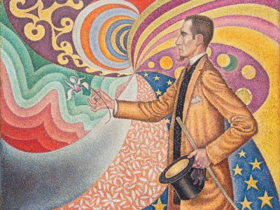 Opus 217. Against the Enamel of a Background Rhythmic with Beats and Angles, Tones, and Tints, Portrait of M. Félix Fénéon in 1890 (1980), Paul Signac. Courtesy of the Museum of Modern Art, New York