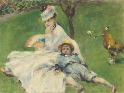 Mme Monet et son fils Jean dans le jardin à Argenteuil