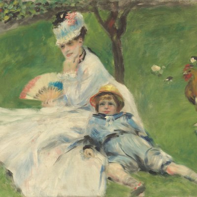 Mme Monet et son fils Jean dans le jardin à Argenteuil