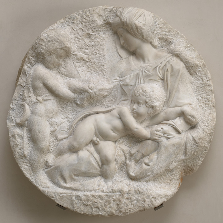 The Virgin and the Child with the Infant St John (or Taddei Tondo) (ca. 1504–05), Michelangelo. © Royal Academy of Arts, London; Photographer: Prudence Cuming Associates Limited