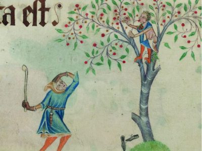 Detail from folio 196v of the Luttrell Psalter, (c. 1325–40), unknown artist; patron: Geoffrey Luttrell, British Library, London, photo: © British Library Board