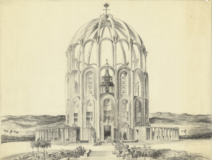 Belo Horizonte, Cathedral study (1942–50), Clemens Holzmeister. Albertina, Wien