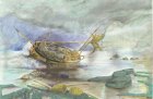 Untitled (Shipwrecked Boat) (2016), Djamel Ameziane. On view in ‘Ode to the Sea’ at President’s Gallery, John Jay College of Criminal Justice, New York. Courtesy the artist and John Jay College