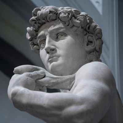 Michelangelo's David at the Galleria dell'Accademia in Florence. Still from Great Art (dir. David Bickerstaff)