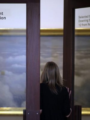C.R.W Nevinson's Battlefields of Britain, part of the Government Art collection, on display at the Whitechapel Gallery, London, in 2012.
