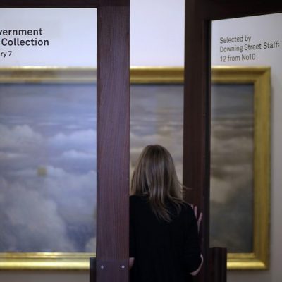 C.R.W Nevinson's Battlefields of Britain, part of the Government Art collection, on display at the Whitechapel Gallery, London, in 2012.