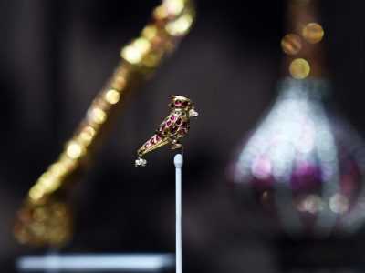 An object from the Al Thani collection on display at the Metropolitan Museum of Art in New York in 2014. Photograph: Jewel Samad/AFP/Getty Images