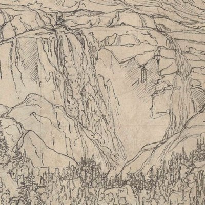 The Schmadribach Waterfall above Lauterbrunnen (detail; c.1793), Joseph Anton Koch. Purchased by the British Museum with the assistance of The Art Fund, the American Friends of the British Museum, the Tavolozza Foundation, Charles Booth-Clibborn, the Wakefield Trust and the Ottley Group